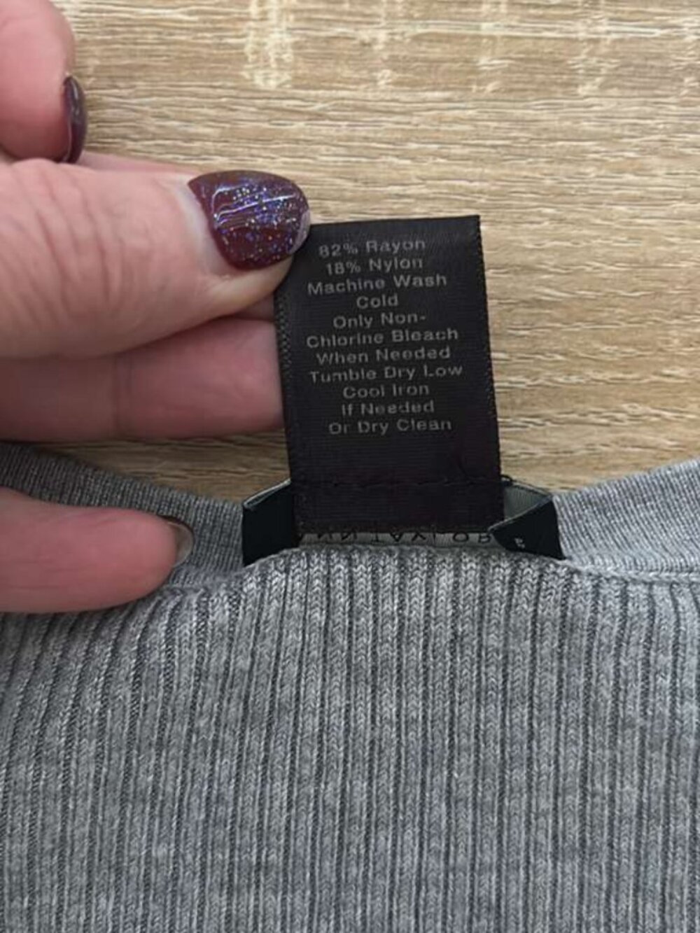 Ann Taylor Factory Gray Ribbed Sweater Petite LP Bell Sleeve - Picture 10 of 11